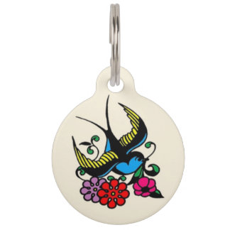 Klassischer Sparrow Tattoo Pet ID Tag Tiernamensmarke