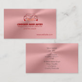 Klassischer Sportwagen auf Rose Rosa Metallic-Effe Visitenkarte (Vorne/Hinten)