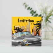 Klassischer Sportwagen Einladung (Stehend Vorderseite)