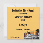 Klassischer Sportwagen Einladung (Rückseite)