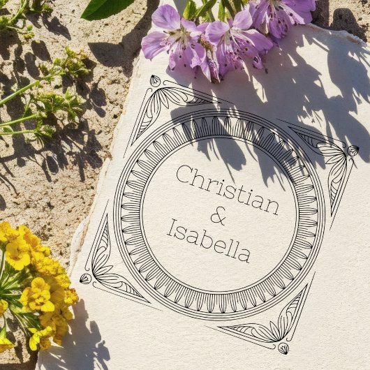 Klassischer Stempel für Paarnamen mit Selbstfärbun