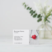 Klassischer Stethoskop-Herz-Doktor Red White Visitenkarte (Stehend Vorderseite)