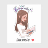 Klassischer Sticker für Booktrovert (Blatt)