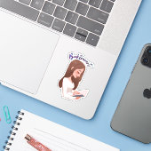 Klassischer Sticker für Booktrovert (Laptop mit iPhone)