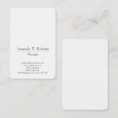 Klassischer Stil schlicht, schlicht, minimalistisc Visitenkarte (Vorne/Hinten)