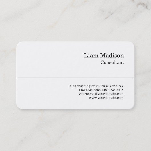 Klassischer Stil Schwarz-weiß Trendy Beruflich Visitenkarte (Vorderseite)