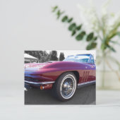 Klassischer Stingray Corvette Postkarte (Stehend Vorderseite)