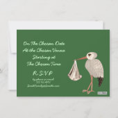 Klassischer Storch (neutral) 1 (Babydusche) Einladung (Rückseite)