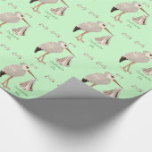 Klassischer Storch (neutral) 1 (Babydusche) Geschenkpapier (Ecke)