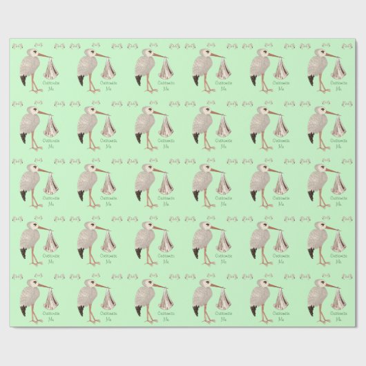 Klassischer Storch (neutral) 1 (Babydusche) Geschenkpapier (Flach)