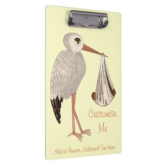 Klassischer Storch (neutral) 2 Klemmbrett (Rechts)