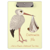 Klassischer Storch (neutral) 2 Klemmbrett (Vorderseite)