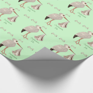 Klassischer Storch (neutrales) 1 (Babyparty) Geschenkpapier