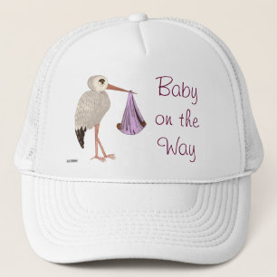 Klassischer Storch (Rosa) 2 (Babyparty) Truckerkappe