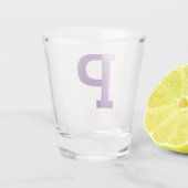 Klassischer süßer Anfangsbuchstabe Lila Schnapsgla Schnapsglas (Rückseite)