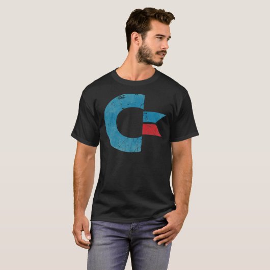 Klassischer T - Shirt des Commodore Retro-Logos (Vorne ganz)