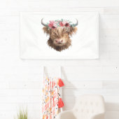 Klassischer T - Shirt für Hochland-Kuh-Malerei Banner (Insitu)