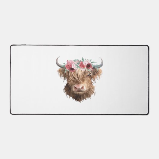 Klassischer T - Shirt für Hochland-Kuh-Malerei Schreibtischunterlage (Vorderseite)