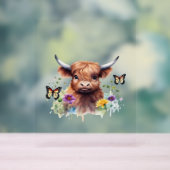 Klassischer T - Shirt für Langhaarige Babykühe Acrylschild (Neutral)