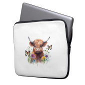 Klassischer T - Shirt für Langhaarige Babykühe Laptopschutzhülle (Vorderseite Links)