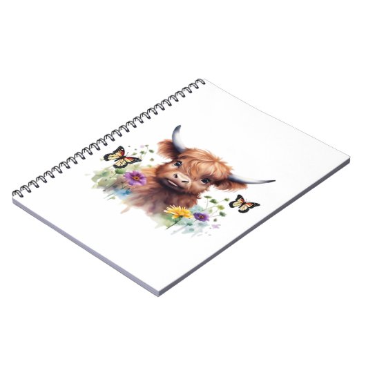 Klassischer T - Shirt für Langhaarige Babykühe Notizblock (Linke Seite)