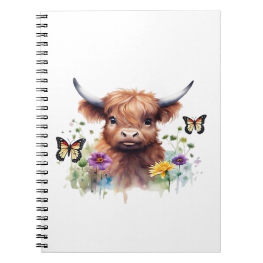 Klassischer T - Shirt für Langhaarige Babykühe Notizblock (Vorderseite)