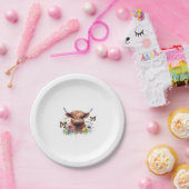 Klassischer T - Shirt für Langhaarige Babykühe Pappteller (Party)