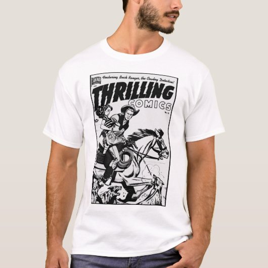 Klassischer T - Shirt für Thrilling Comic der 50er (Vorderseite)