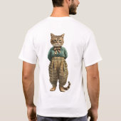 Klassischer T - Shirt mit agärer Katze (Rückseite)