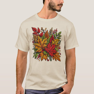 Klassischer T - Shirt mit Blumenstickerei