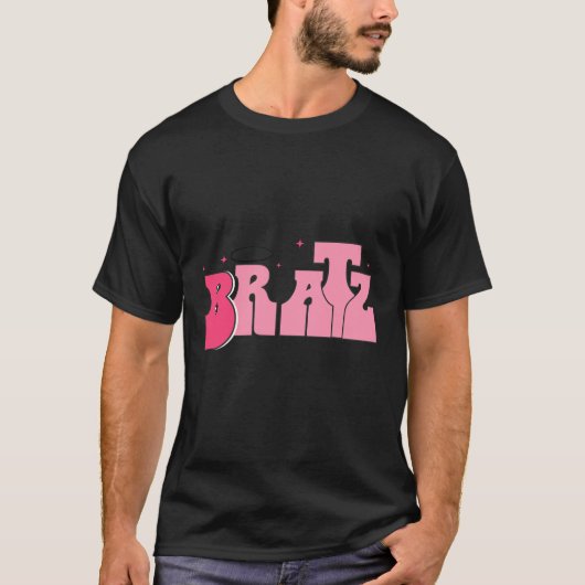 Klassischer T - Shirt mit rosa Bratz darauf geschr (Vorderseite)