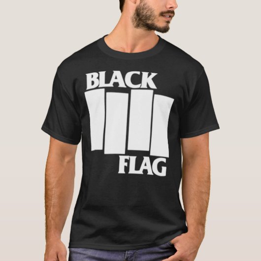 Klassischer T - Shirt mit schwarzer Flagge (Vorderseite)