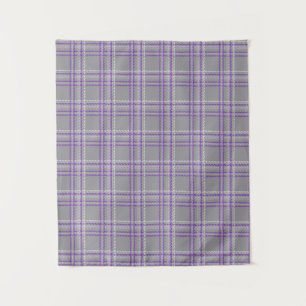 Klassischer Tartan kariert. Grau, lila Wandteppich