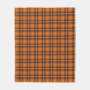 Klassischer Tartan Kariert Orange Black Fall Wohng Fleecedecke