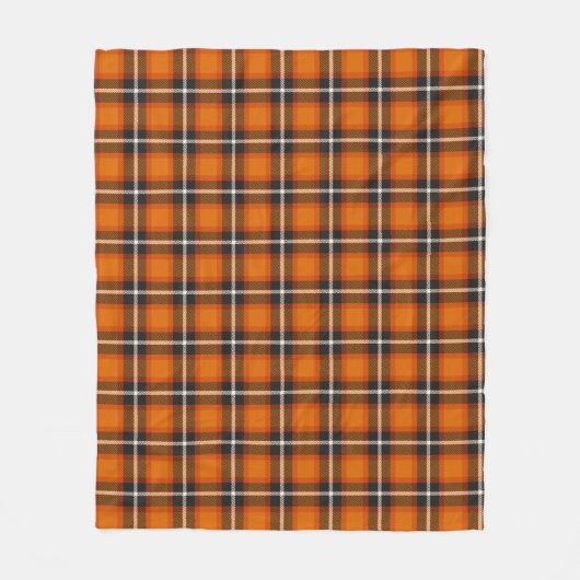 Klassischer Tartan Kariert Orange Black Fall Wohng Fleecedecke (Vorderseite)