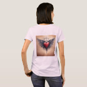 Klassischer Tattoo-Inspirierter Kupid Heart T - Sh T-Shirt (Schwarz voll)