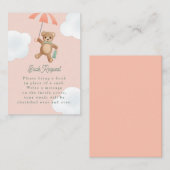Klassischer Teddy Bear Peach Pink Baby Dusche Begleitkarte (Vorne/Hinten)
