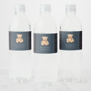 Klassischer Teddybär-Babyshower im Prepper-Stil Wasserflaschenetikett
