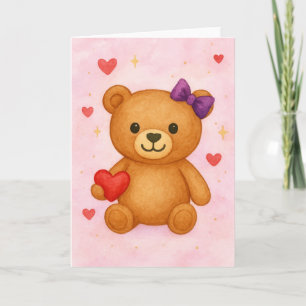 Klassischer Teddybär Blanko-Gruß  Karte