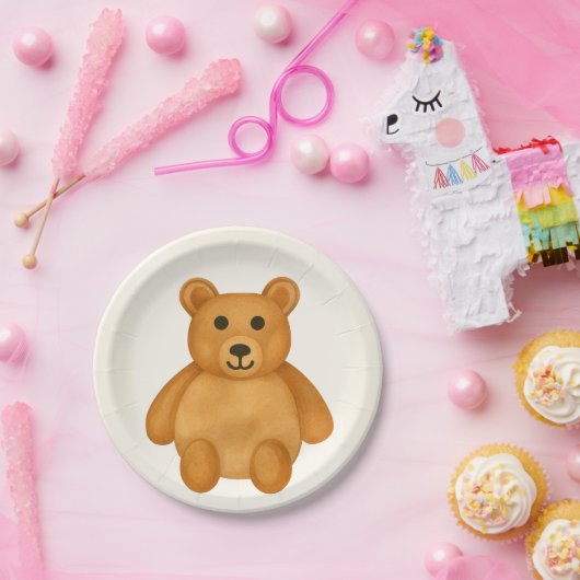 Klassischer Teddybär Pappteller (Party)