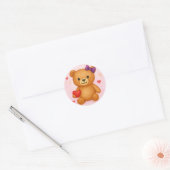 Klassischer Teddybär Runder Aufkleber (Umschlag)