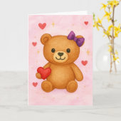 Klassischer Teddybären-Blankgrüßer Karte (Gelbe Blume)