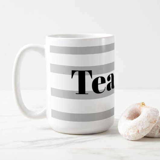 Klassischer Teebecher - Graue Ringe Kaffeetasse (Mit Donut)