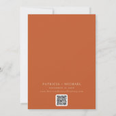 Klassischer Terrakotta-Kalligrafie-QR-Code-Kalende Save The Date (Rückseite)