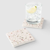 Klassischer Terrazzo-Marmorboden Steinuntersetzer (Seitenansicht)