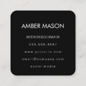 Klassischer Text Einfache Minimalistische rote Far Quadratische Visitenkarte (Rückseite)