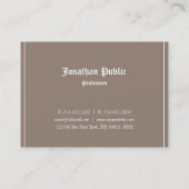 Klassischer Text Elegantes Design Beruflich Luxus Visitenkarte (Rückseite)