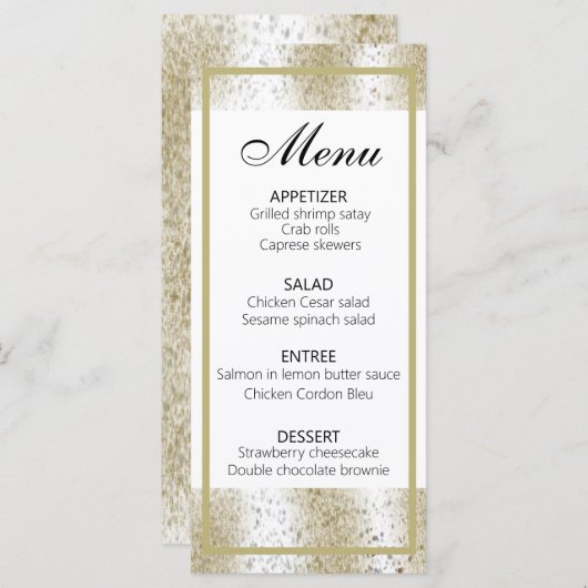 Klassischer Tierdruckleopard Menükarte (Vorne/Hinten)