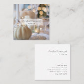 Klassischer Tisch mit Extravaganter Platzierung Quadratische Visitenkarte (Vorne/Hinten)