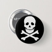 klassischer Totenkopf mit gekreuzter Knochen Button (Vorne & Hinten)